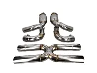 Sports exhaust silencer bypass x pipe with catalytic converters. Porsche 997.1 turbo - 99711102772 - 9M9711102772